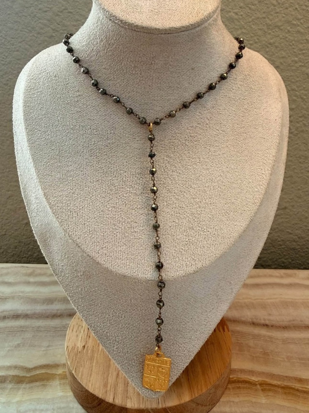 French Kande Pyrite Y-Necklace